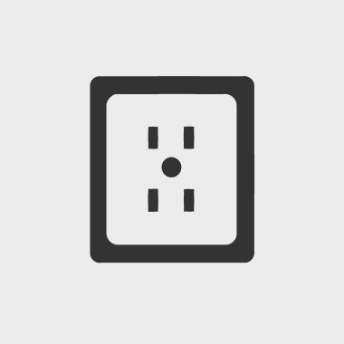 Priz Düz Vektör Sanat Elektriği, Fiş, Soket, Simge, Elektrik.