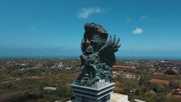Birds Eye View Gwk Statue Park Island Bali Daytime Clear — Stock Video