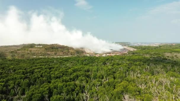 Потужна Пожежа Найбільшому Звалищі Острові Балі Пожежа Гасить Багато Пожежних — стокове відео