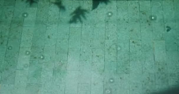 Φόντο Βίντεο Της Επιφάνειας Του Νερού Στην Πισίνα Στην Οποία — Αρχείο Βίντεο