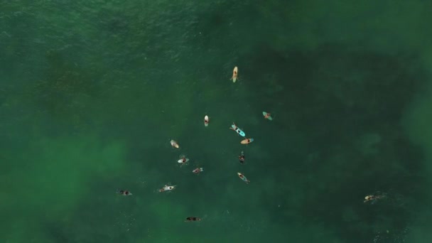 Pohled Shora Dolů Surfaře Oceánu Jak Chytají Velké Vlny Kousek — Stock video