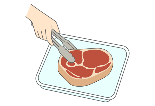 Maşayla Biftek Tutmanın İllüstrasyonu