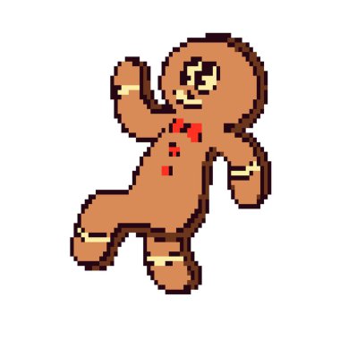 Zencefilli çörek karakterinin pikseli sanatı