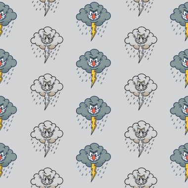 Kusursuz desenli gerici çizgi film kızgın bulutlar