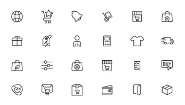 e-ticaret ve alışveriş simgeleri