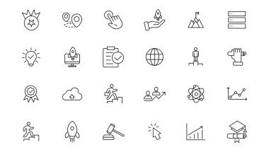 İnce çizgi simgeleri oluşturma & başlat. Geliştirilebilir felç ikonu. Sembol koleksiyonunu başlat