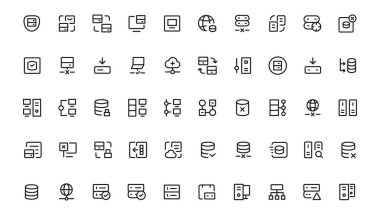 Data Analytic thin line icon set. Data Analysis editable stroke icons. Data analytics, mining, optimization, processing, statistic, monitoring, analysis