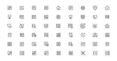 Data Analytic thin line icon set. Data Analysis editable stroke icons. Data analytics, mining, optimization, processing, statistic, monitoring, analysis