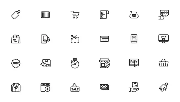 Icônes Commerce Shopping — Image vectorielle