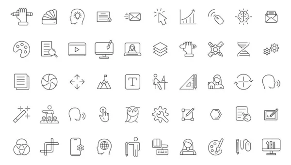 Set Thin Line Icons Graphic Design Simple Linear Icons Modern — Stock Vector
