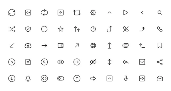 Arrows Set Icons User Interface Iconset Collection Icône Flèche Collection — Image vectorielle