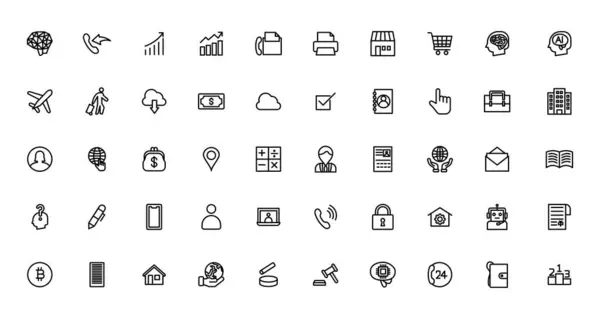 Ikonen Der Wirtschaft Web Icons Für Unternehmen Und Finanzen Einklang — Stockvektor