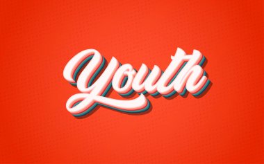 Gençlik düzenlenebilir 3d biçim metin efekti