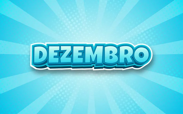 Dezembro (Decembor) düzenlenebilir 3d biçim metin efekti