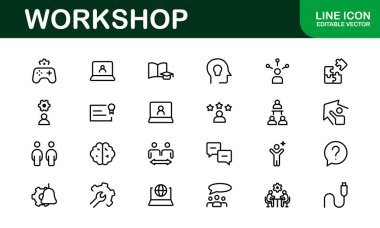 Creative Workshop Icon Set - Perfect for Tools, Maintenance, and Do-It-Yourself-Themed Projects clipart