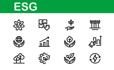 Kapsamlı ESG Simge Koleksiyonu - Yeşil, Etik ve Şirket Sorumluluğu Markası İçin Mükemmel