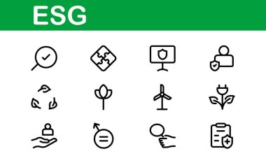 Comprehensive ESG Icon Collection - Perfect for Green, Ethical, and Corporate Responsibility Branding clipart