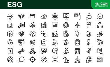 Comprehensive ESG Icon Collection - Perfect for Green, Ethical, and Corporate Responsibility Branding clipart