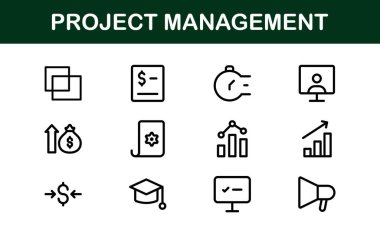 Versatile Project Management Icons - Designed for Task Management, Scheduling, and Team Tools clipart