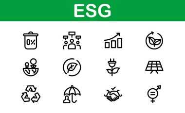 Kapsamlı ESG Simge Koleksiyonu - Yeşil, Etik ve Şirket Sorumluluğu Markası İçin Mükemmel
