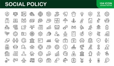 Social Policy Icon Set - High-Quality Graphics for Community, Inclusion, and Advocacy-Themed Projects clipart