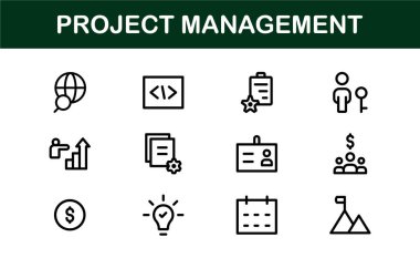 Versatile Project Management Icons - Designed for Task Management, Scheduling, and Team Tools clipart