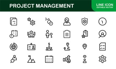 Versatile Project Management Icons - Designed for Task Management, Scheduling, and Team Tools clipart