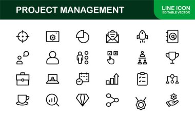 Versatile Project Management Icons - Designed for Task Management, Scheduling, and Team Tools clipart