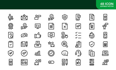 Premium Survey Simgeleri. Veri Toplama, Pazar Araştırması, Müşteri Geribildirimi ve Anket Uygulamaları için Temiz, Düzenlenebilir Vektörler.