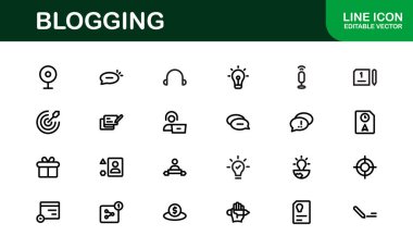 Yaratıcı Blog Simgeleri. Bloglar, Web siteleri ve Sosyal Medya İçeriği için Tasarımlar