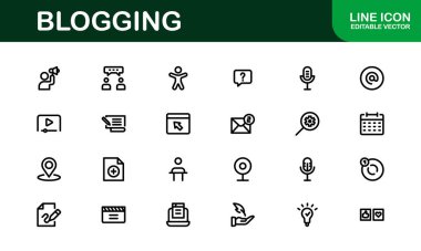 Yaratıcı Blog Simgeleri. Bloglar, Web siteleri ve Sosyal Medya İçeriği için Tasarımlar