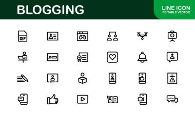 Yaratıcı Blog Simgeleri. Bloglar, Web siteleri ve Sosyal Medya İçeriği için Tasarımlar