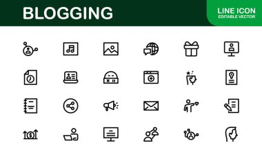 Yaratıcı Blog Simgeleri. Bloglar, Web siteleri ve Sosyal Medya İçeriği için Tasarımlar