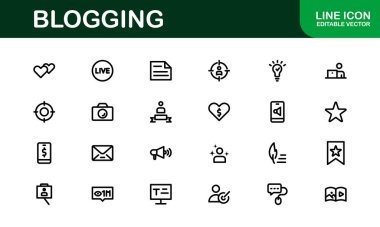 Yaratıcı Blog Simgeleri. Bloglar, Web siteleri ve Sosyal Medya İçeriği için Tasarımlar