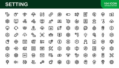 Settings Icon Pack. Scalable Vector Graphics for Adjustment, Optimization, and Fine-Tuning of Applications and Systems clipart