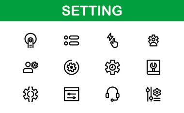 Settings Icon Pack. Scalable Vector Graphics for Adjustment, Optimization, and Fine-Tuning of Applications and Systems clipart