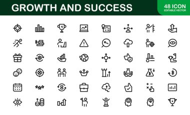 Success and Growth Icon Collection. Premium Icons for Personal Development, Growth, and Goal Achievement clipart