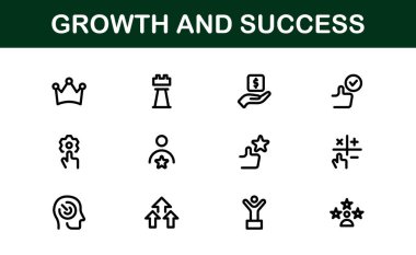 Success and Growth Icon Collection. Premium Icons for Personal Development, Growth, and Goal Achievement clipart