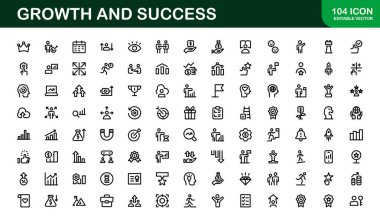 Başarı ve Büyüme Simgesi Koleksiyonu. Kişisel Gelişim, Büyüme ve Hedef Başarı İçin Premium Simgeleri