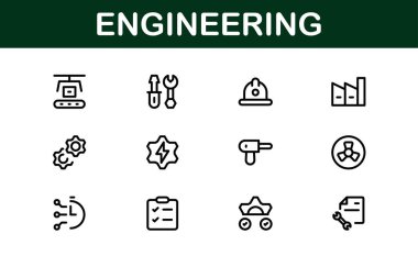 Makine ve Mekanik Simgeler. Yapısal, Sivil ve Elektrik Mühendisliği Projeleri İçin Kapsamlı Koleksiyon