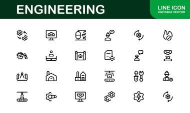 Makine ve Mekanik Simgeler. Yapısal, Sivil ve Elektrik Mühendisliği Projeleri İçin Kapsamlı Koleksiyon