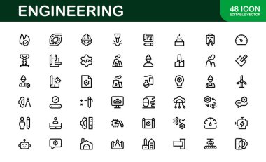 Makine ve Mekanik Simgeler. Yapısal, Sivil ve Elektrik Mühendisliği Projeleri İçin Kapsamlı Koleksiyon