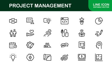 Çok Yönlü Proje Yönetimi Simgeleri - Görev Yönetimi, Zamanlama ve Takım Araçları için Tasarım