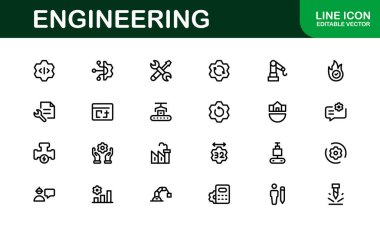 Makine ve Mekanik Simgeler. Yapısal, Sivil ve Elektrik Mühendisliği Projeleri İçin Kapsamlı Koleksiyon