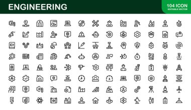 Makine ve Mekanik Simgeler. Yapısal, Sivil ve Elektrik Mühendisliği Projeleri İçin Kapsamlı Koleksiyon