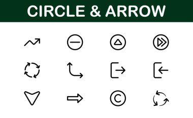 Modern Çember ve Ok Simgesi Vektör Resmini Ayarla. Yönlendirme ve Akış Tasarımları İçin Mükemmel Dinamik Şekiller ve Yönsel Semboller.