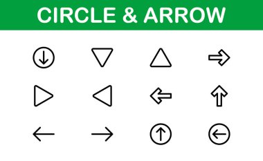 Modern Çember ve Ok Simgesi Vektör Resmini Ayarla. Yönlendirme ve Akış Tasarımları İçin Mükemmel Dinamik Şekiller ve Yönsel Semboller.