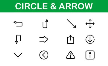 Modern Çember ve Ok Simgesi Vektör Resmini Ayarla. Yönlendirme ve Akış Tasarımları İçin Mükemmel Dinamik Şekiller ve Yönsel Semboller.