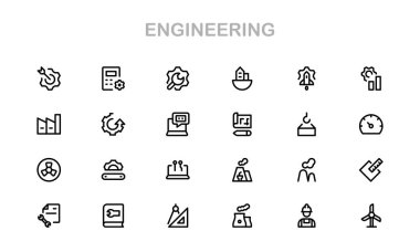 Makine ve Mekanik Simgeler. Yapısal, Sivil ve Elektrik Mühendisliği Projeleri İçin Kapsamlı Koleksiyon