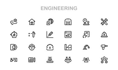 Makine ve Mekanik Simgeler. Yapısal, Sivil ve Elektrik Mühendisliği Projeleri İçin Kapsamlı Koleksiyon
